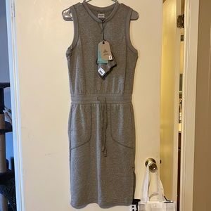 Nwt prana womens cozy up beach hopper dress size small heather grey